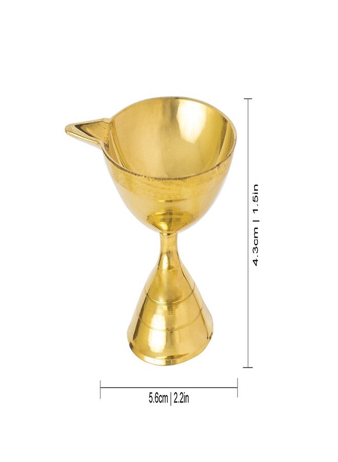 Spillbox Traditional Brass Diya for Puja | Pooja Aarti | Arti Deepak Deepam Oil Lamp for Home Temple Puja Articles Decor Gifts-SSDA-M- (6) - Image 3